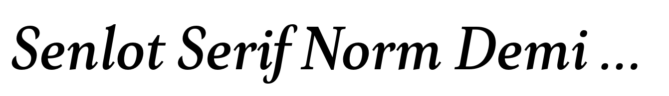 Senlot Serif Norm Demi Italic